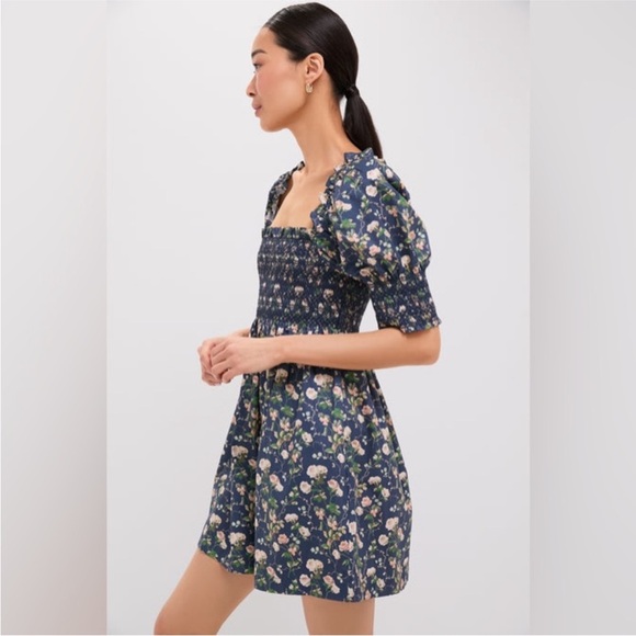 NWT Hill House Lila Nap Dress Bluebonnet Navy Floral Mini Floral Size S - Picture 3 of 10